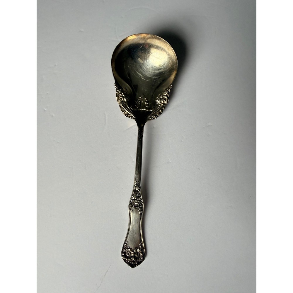 Wm Rogers & Son AA Arbutus Silver Plate Shell Serving? Spoon Antique 1908 Floral