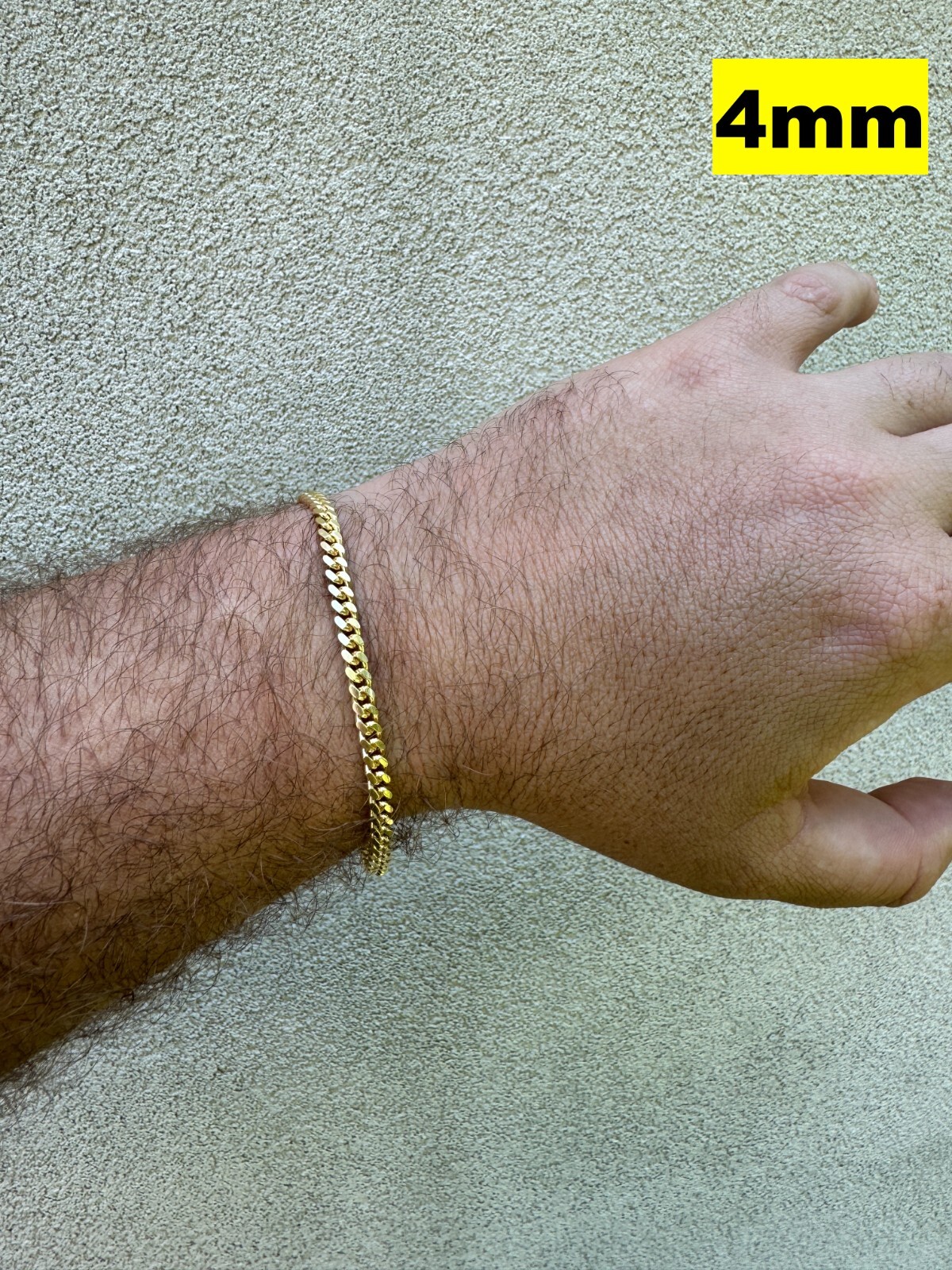 Mens Real Solid 14k Gold Vermeil 925 Silver Miami Cuban Bracelet 4-10mm 6.5-9"