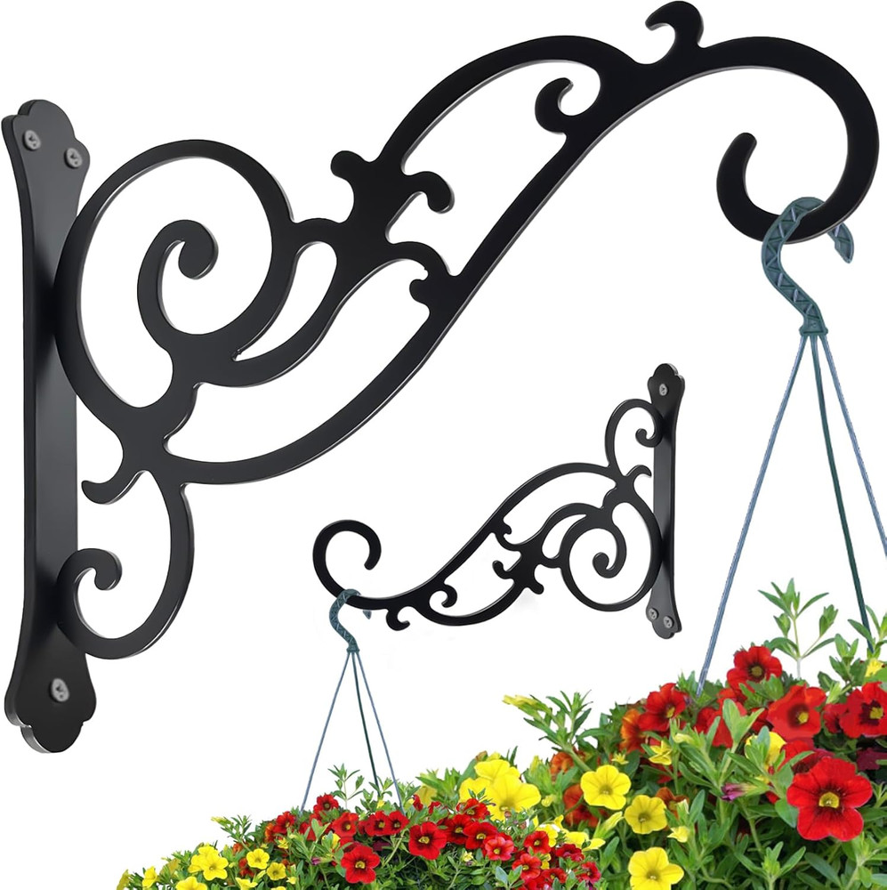Hanging Planter Hooks 6-Inch 2 Pcs,Outdoor Hanging Brackets Wall Hook Heavy D...