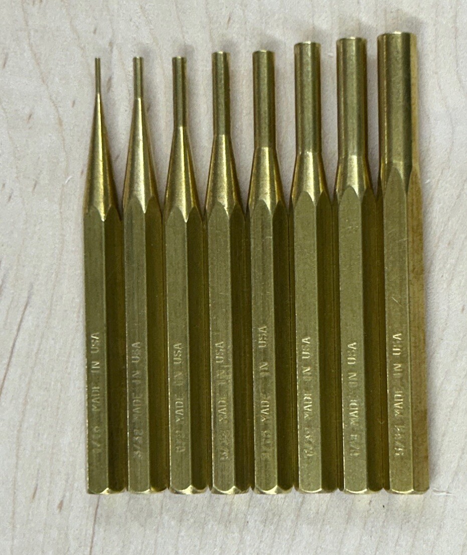 Precision Brass Drive Pin Punches MADE IN USA Hex Punch Set Drift Gunsmithing