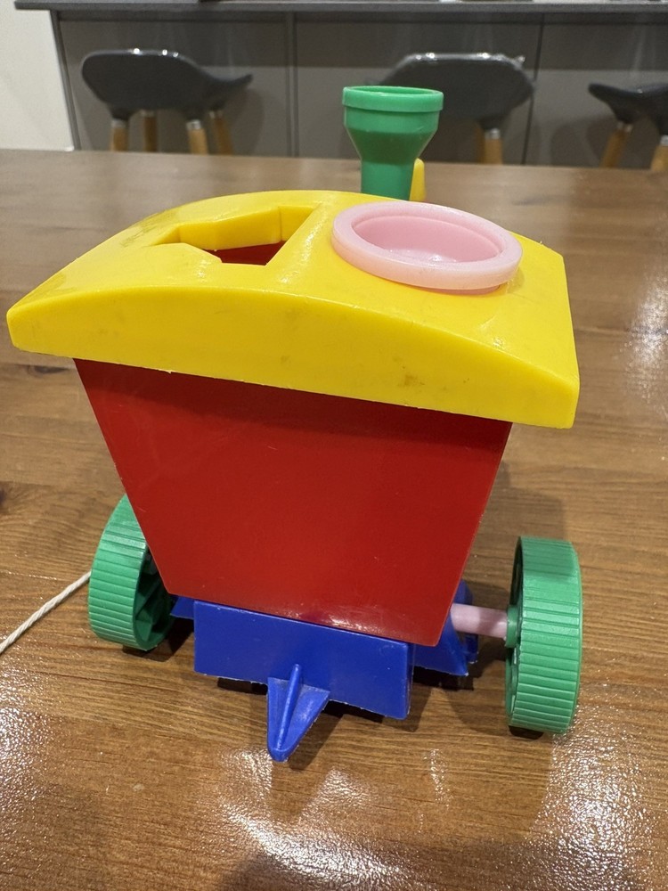 Vintage Mr. Chuff Chuff Train - Merit Plastic Pull along Toy train