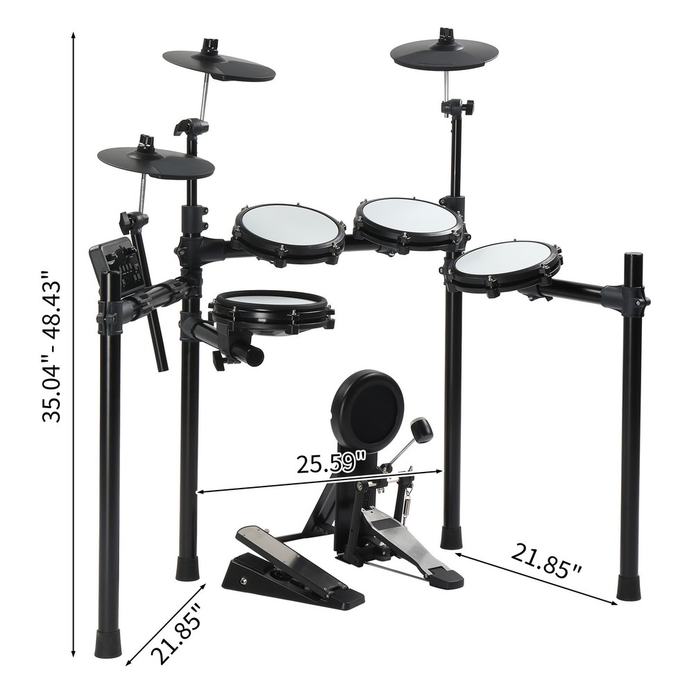Electronic Drum Set with Drum Module, Headphones, Drumsticks for Beginner