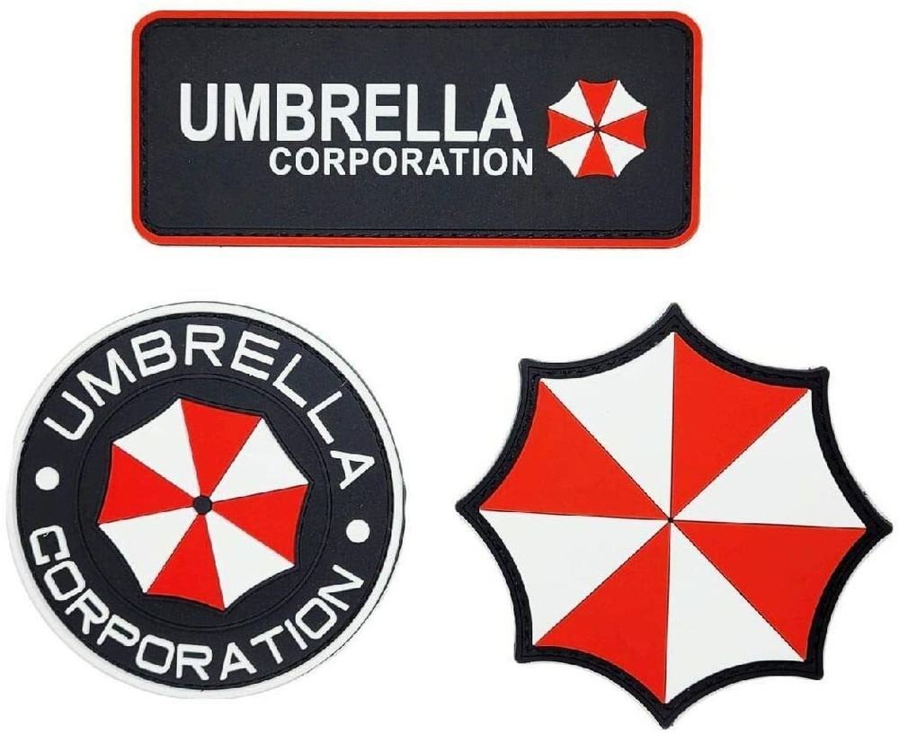 Resident Evil Umbrella Patch [3PC Bundle-PVC Rubber - Hook Fastener]