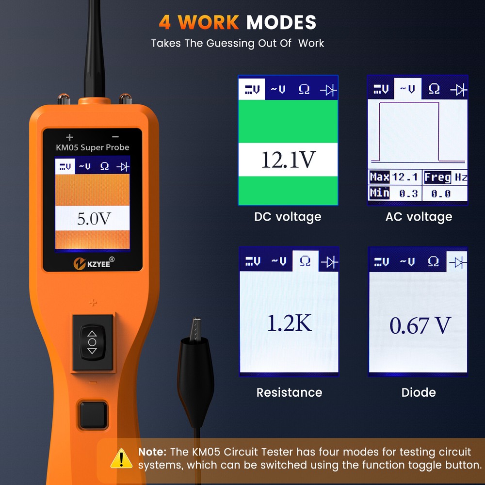 KZYEE KM05 Super Power Circuit Probe Tester Activating Component 13FT Cable US