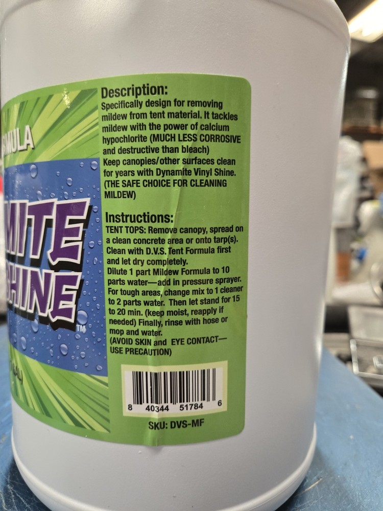Dynamite Vinyl Shine Mildew Formula For Tent Material- 1 Gallon