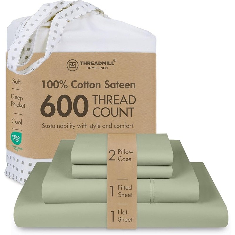 Cotton Soft Sateen 600 Thread Count Sheet Set Extra Deep Pocket Bedding New