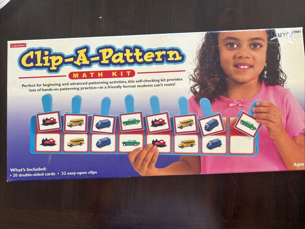Lakeshore Clip A Pattern Math Kit Centers Homeschool Classroom Teaching RR891 3+