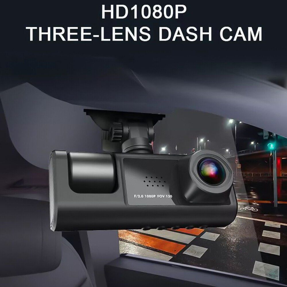 32GB Dash Cam for Car Security Camera Front & Rear & Inside Vehicle Dash Camera