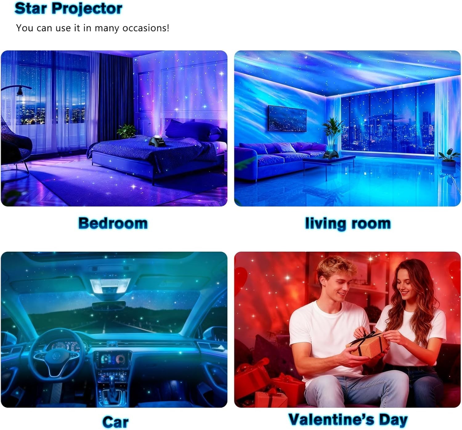 Star Projector, Northern Galaxy Light Aurora Projector with 33 Light Effects