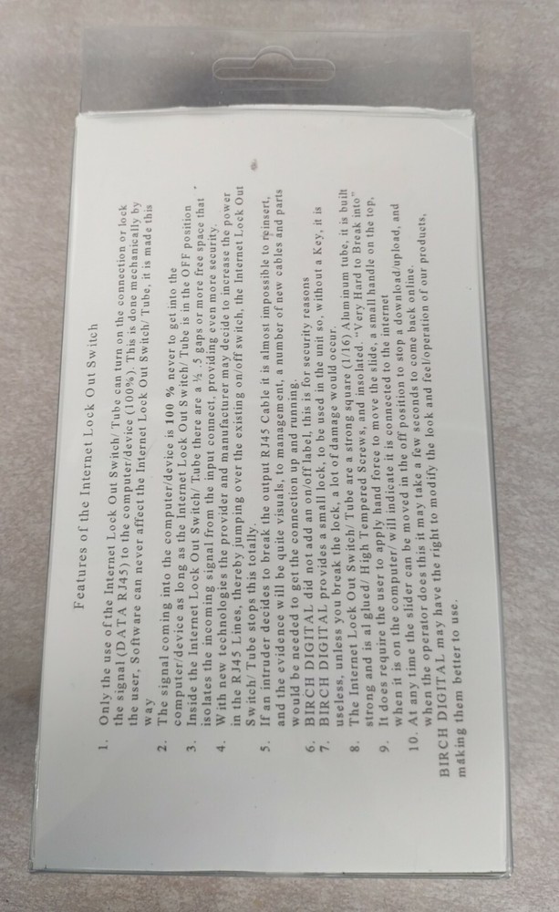 Internet Lock Out Switch by Birch Digital - Physical Internet Security