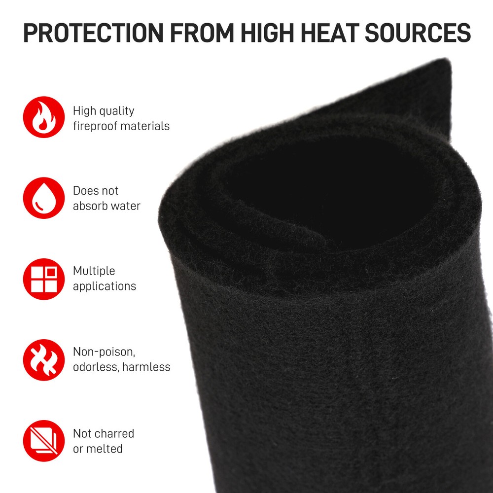 Square Fire Pit Mat, Grilling Fireproof Pad High Temperature-Resistant 40inch
