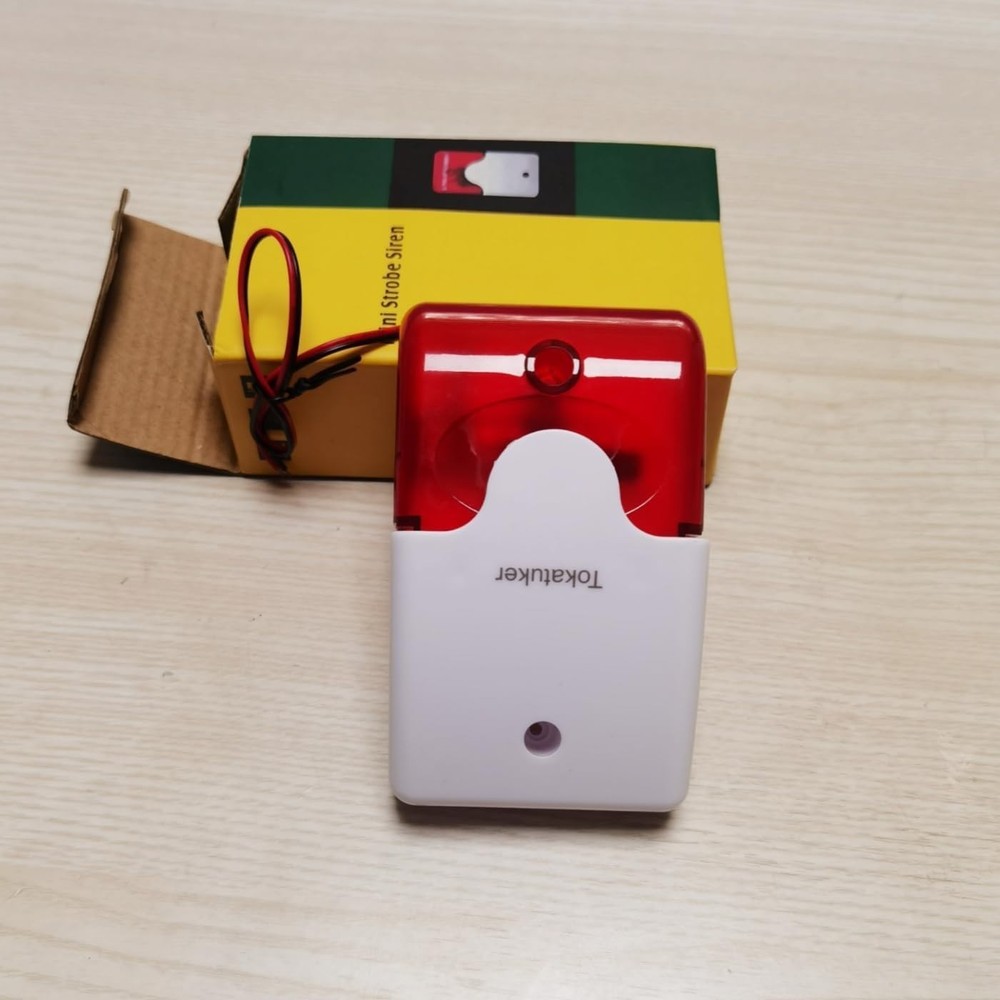 110dB Wired Strobe Siren with Red Light - Ideal for Home Security Systems