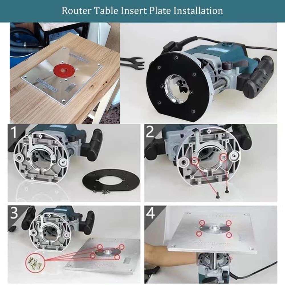 Router Table Insert Plate with Easy Installation and Precision Centering Bushing