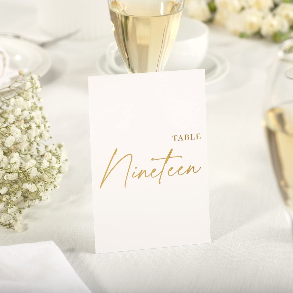 Wedding Table Numbers - Gold Table Numbers for Wedding Reception - Table Numb...