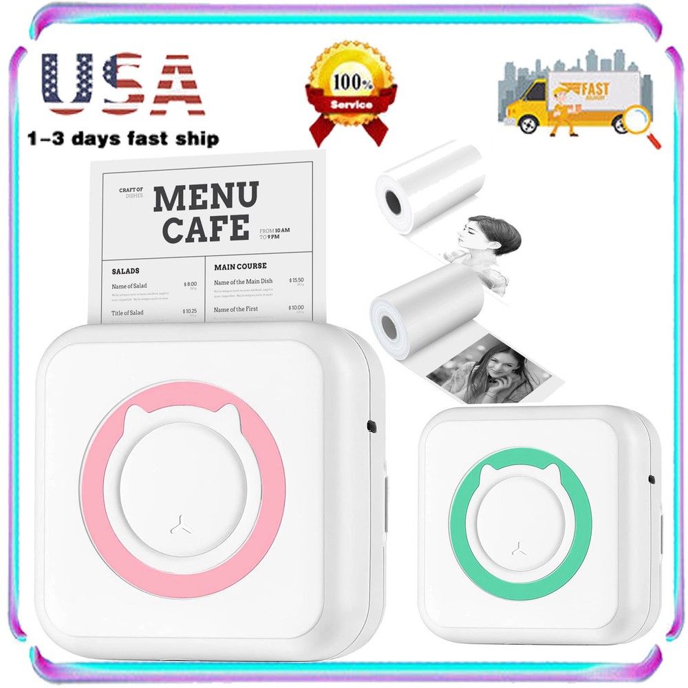 Thermal Printer Sticker Maker Machine Label Maker Pocket for Study Graphics