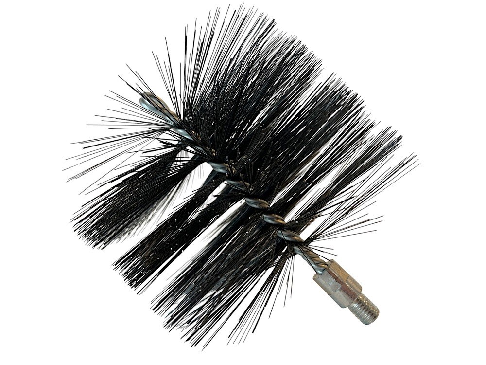 Stove and Fireplace 6" Metal Bristle Brush, Flue Pipe Chimney Vent Cleaning