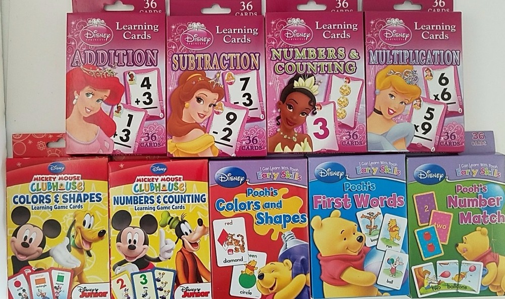 DISNEY LEARNING FLASH CARDS Age 3+, 36 Cards/Pk, Select: Learning Pack