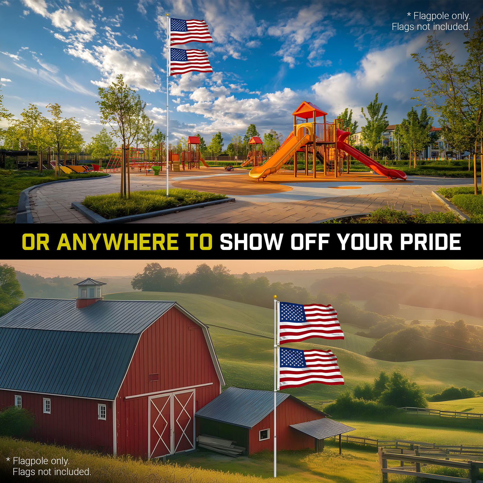 G128 20Ft Telescoping Aluminum Silver Flagpole | Flag NOT Included