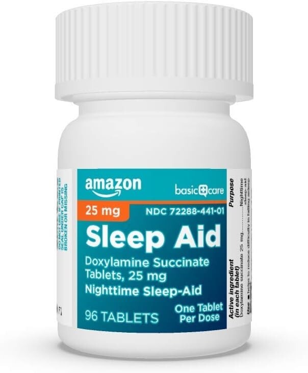 Basic Care Sleep Aid, Doxylamine Succinate Tablets, 25 mg, 96 Count