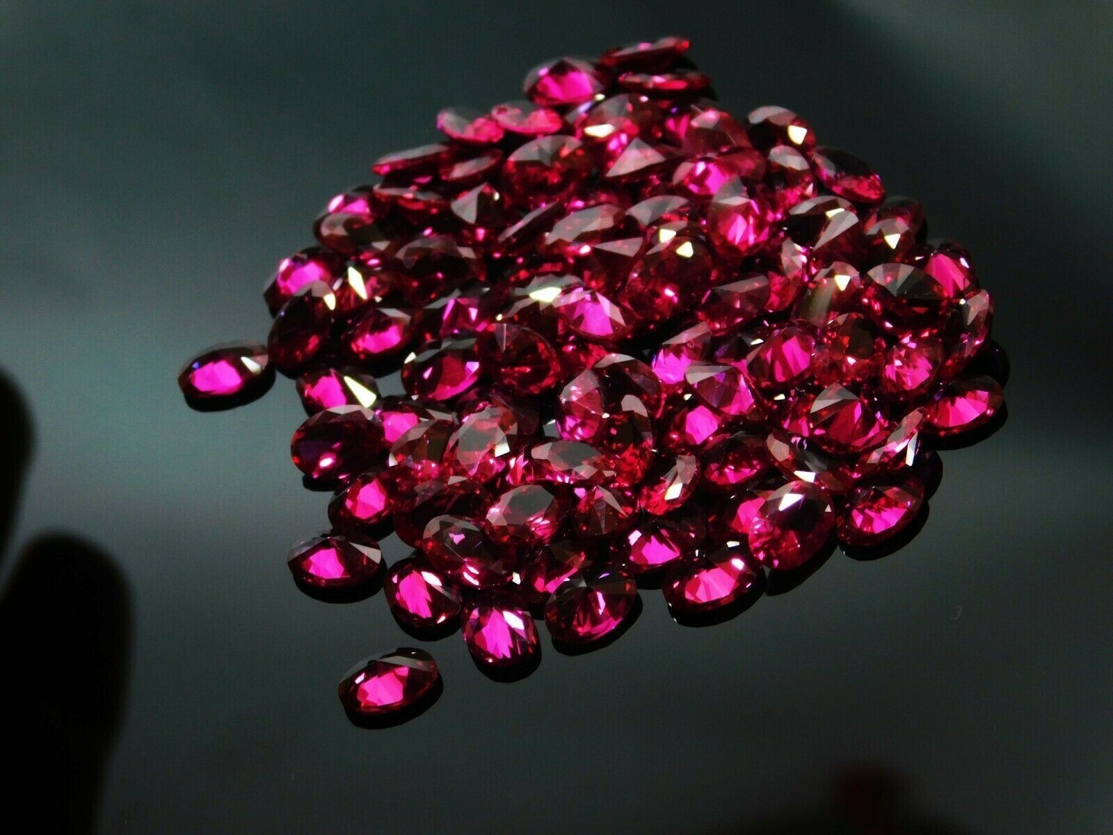 50 pcs Natural Red Ruby Gemstone Certified Mogok Oval Shape 7 x 5 MM Lot