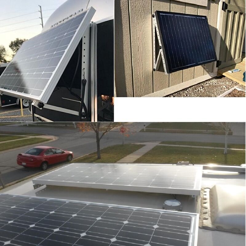 2 Set Solar Panel RV Tilt Mount（45in）Brackets Roof Flat Surface Adjustable Frame