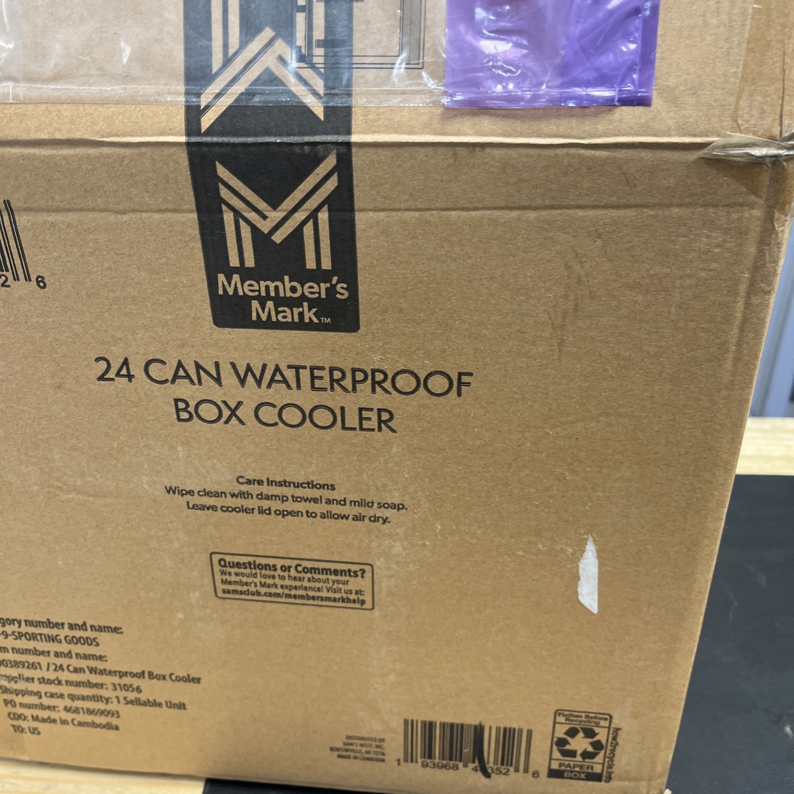 Member's Mark 24 Can Waterproof Box Cooler, Grey