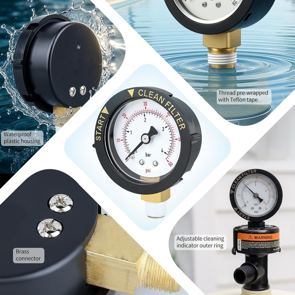 Pool Pressure Gauge 190058 Multiple Pool And For Spa Filter System Compatibility