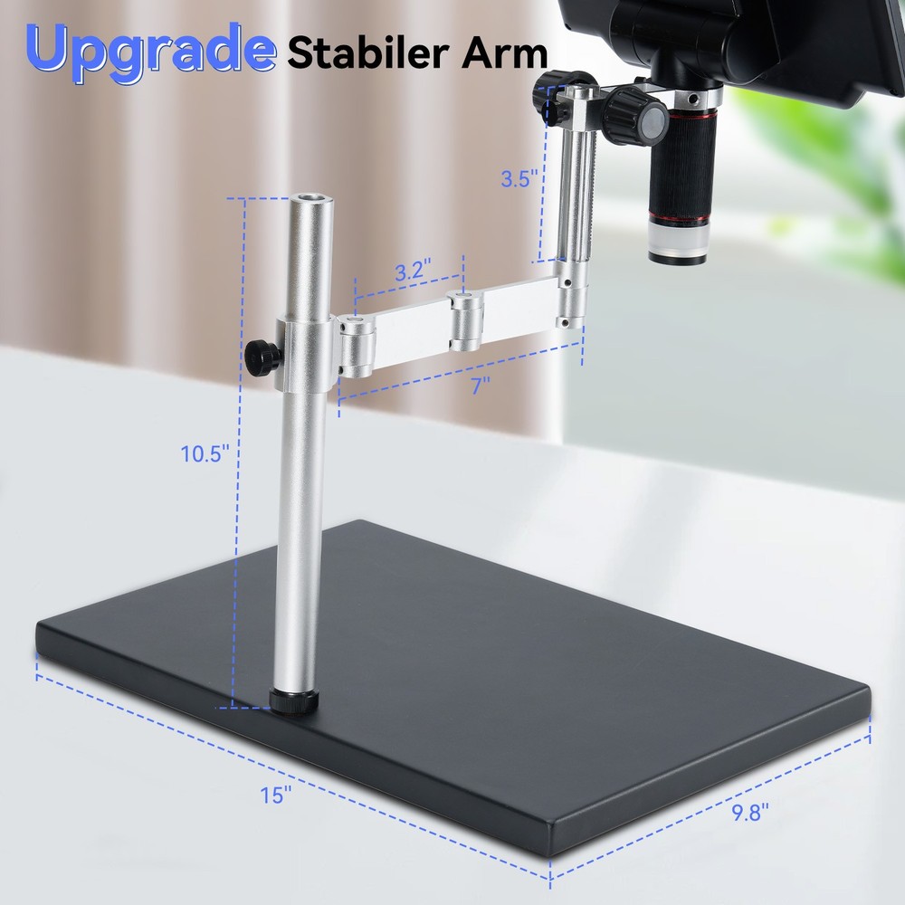 TOMLOV 4K Digital Microscope Spin Arm Soldering Microscope 52MP Coin MicroScope
