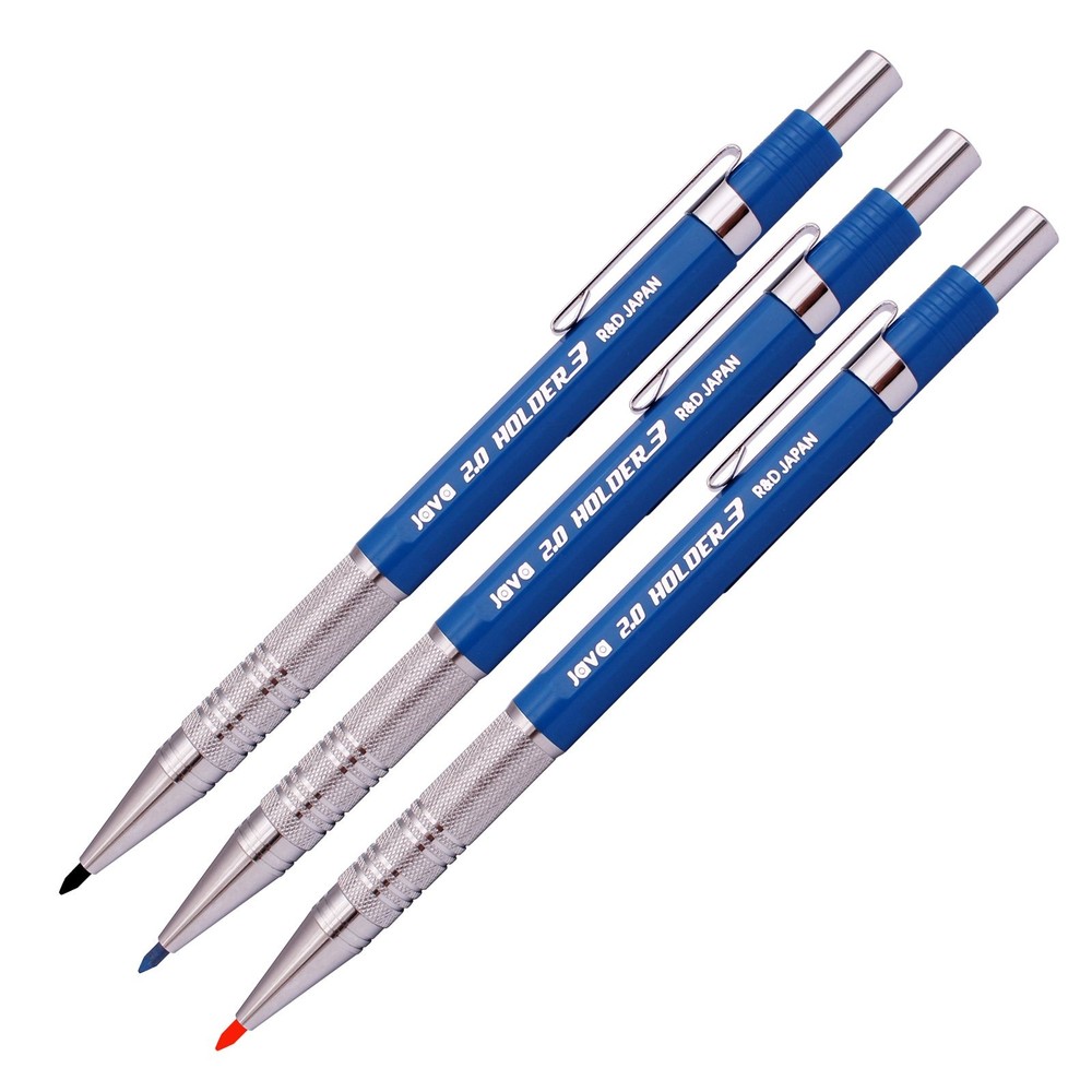 3 PCS Java Pen 2.0 mm Lead Holder Pen Mechanical Pencil for Draft Drawing