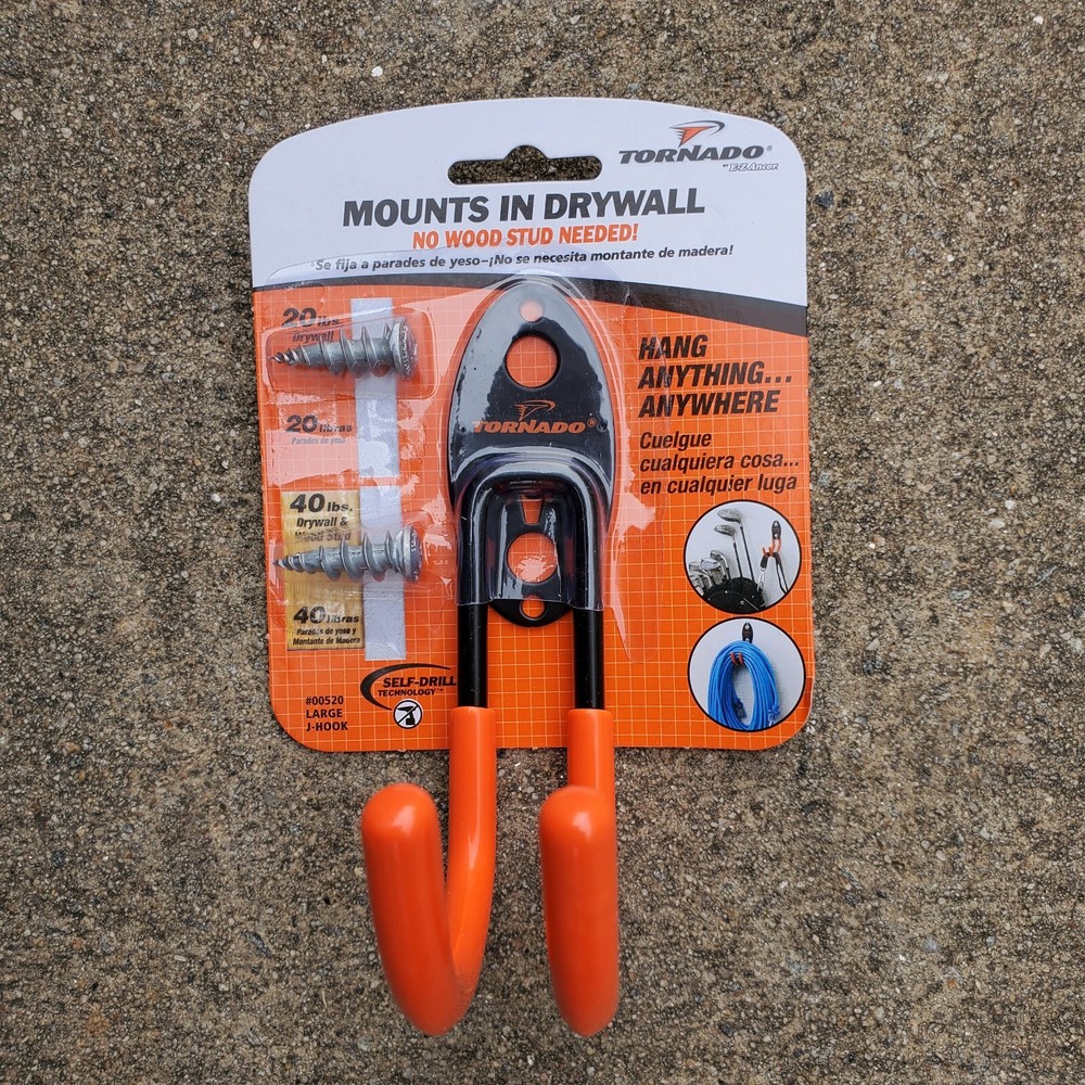 ITW Tornado 00520 J520 Large J-Hook E-Z Wall Anchor 4 Pack Case