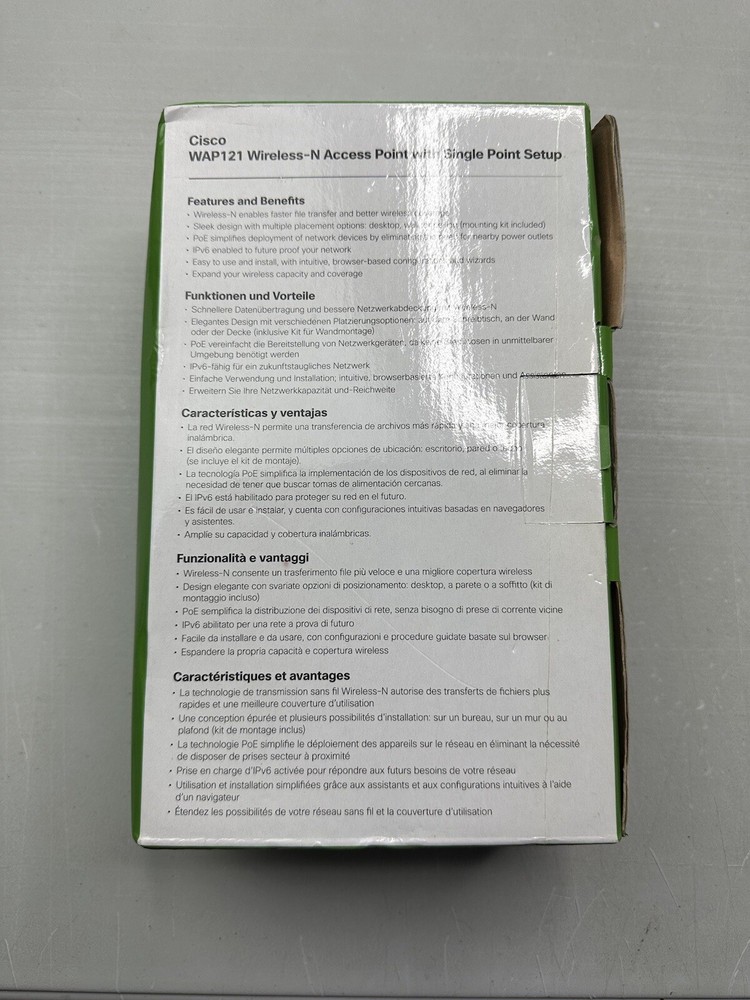 Cisco WAP121 Wireless-N Access Point with Single Point Setup New Opened