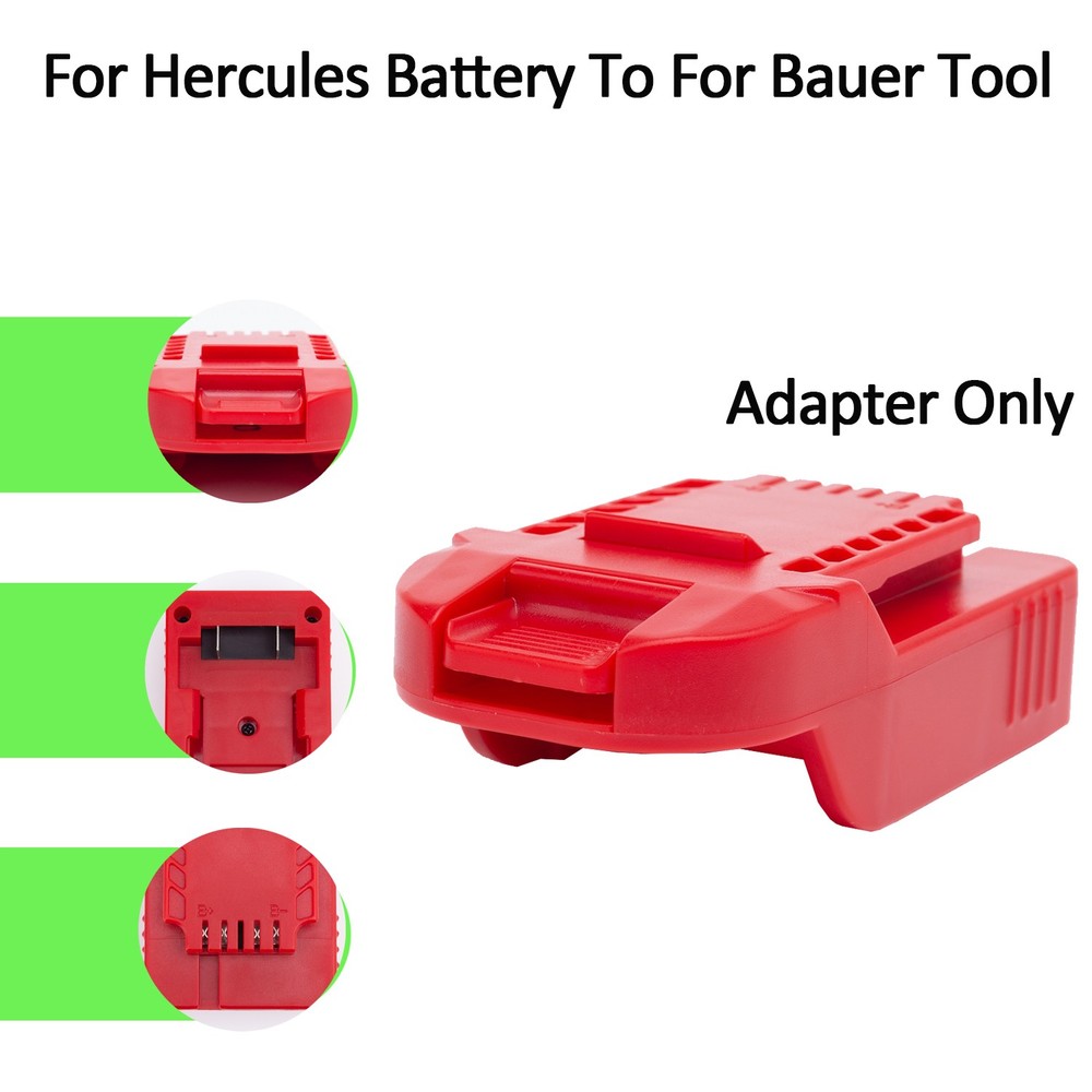 Adapter For Hercules 20V Lithium Battery to Fits Bauer 20V Tools - Adapter Only