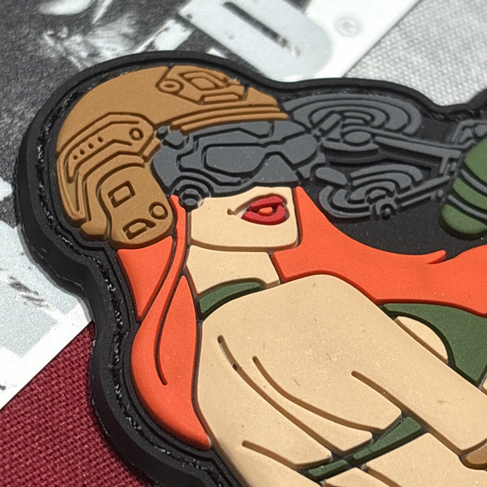 PvC 3D Drone Girl Flyin High Morale Tactical Hook And Loop Patch LG 3.5x2.5”
