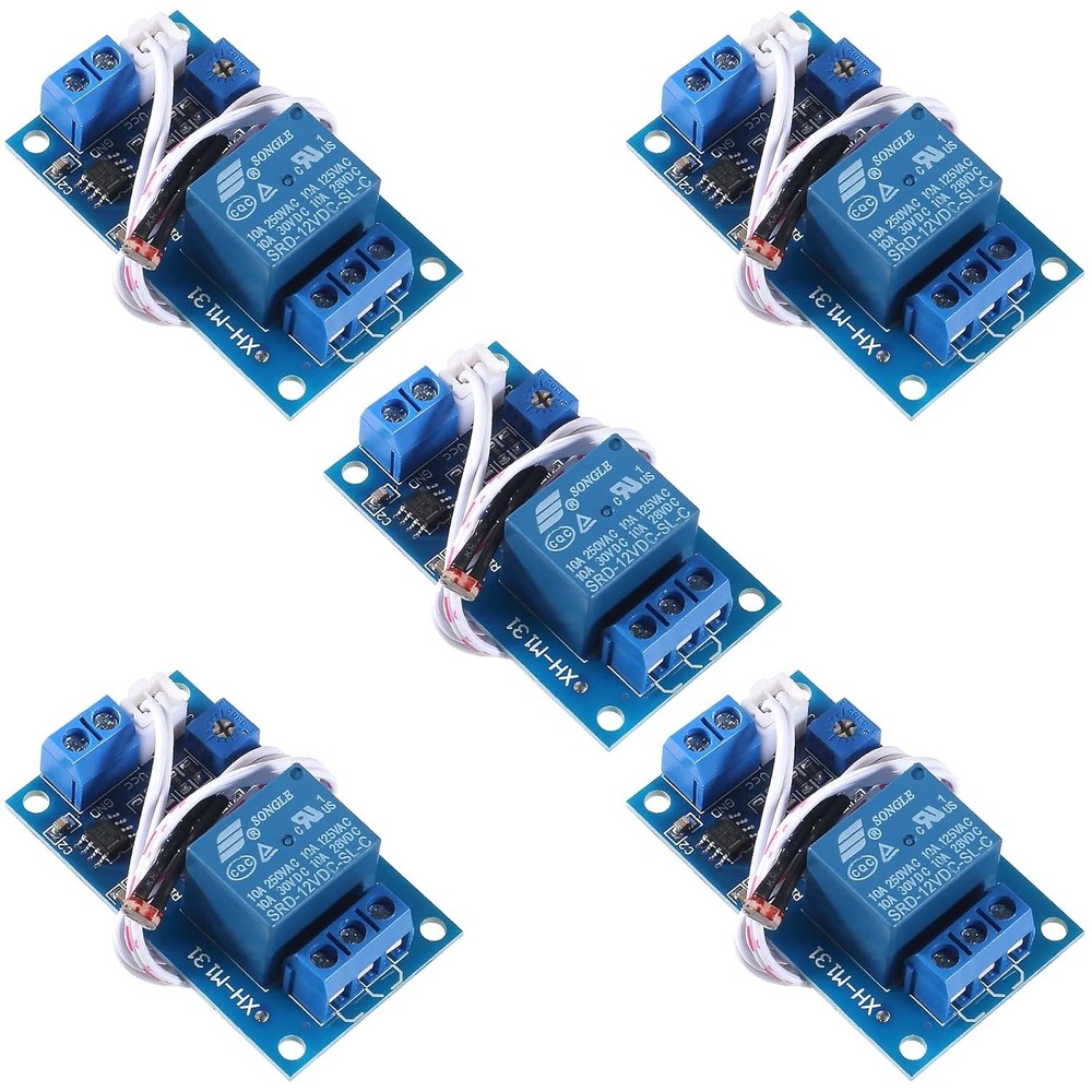 5PCS DC 12V Photoresistor Relay Module Light Sensor Automatic Control Switch 10A