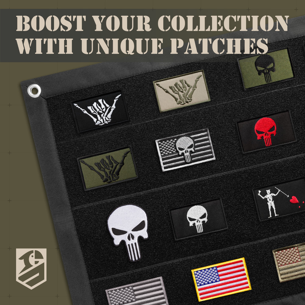 2Pcs Olive Shaka Hand Patch, Embroidered Skeleton Hand Shaka Tactical Patches