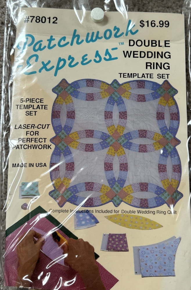Double Wedding Ring Template Set- laser cut 5-piece by patchwork express