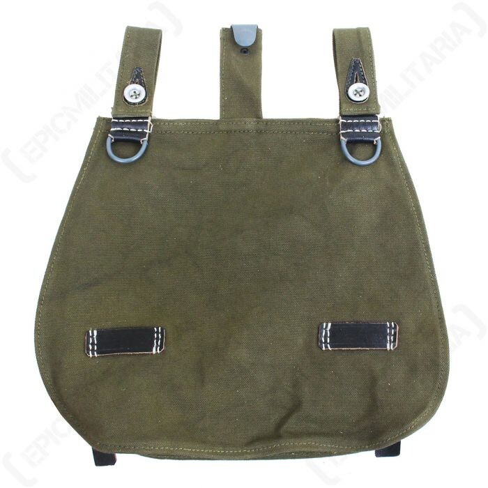 WW2 German Army  Olive Bread Bag Cotton Canvas with Leather - Reproduction