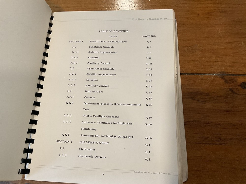 ORIGINAL 1969 GRUMMAN / BENDIX F-14 AUTO FLIGHT CONTROL SYSTEM PROPOSAL BOOK