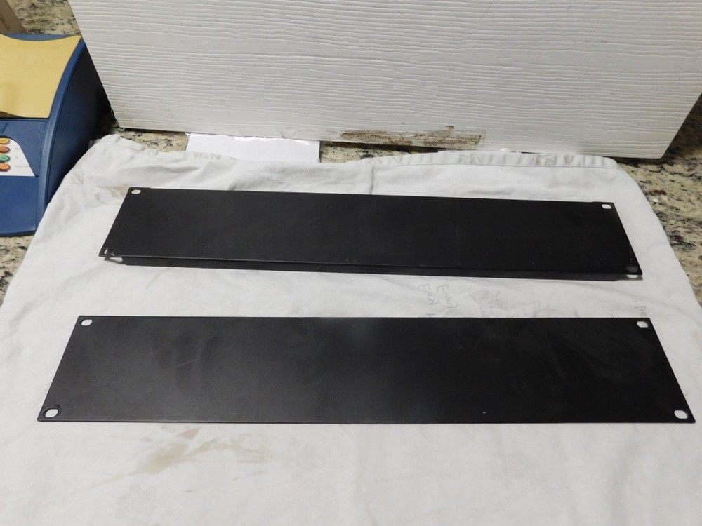 2 Pack Lot, Two Space 2U 19" Blank Network Rack Mount Server Panel Filler Spacer