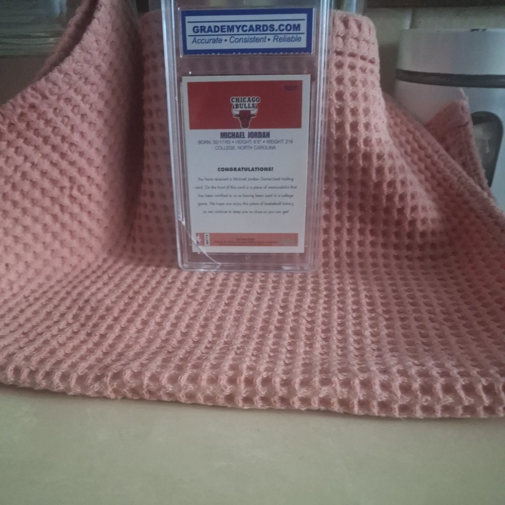 2007_08 FLEER MICHAEL JORDAN #'RCFV GAME- USE FLOOR BOARD GRADED 9 MINT 17944