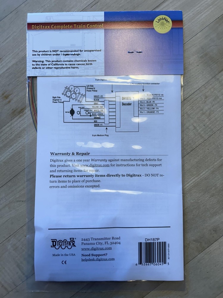 Digitrax DH187P HO Scale Decoder