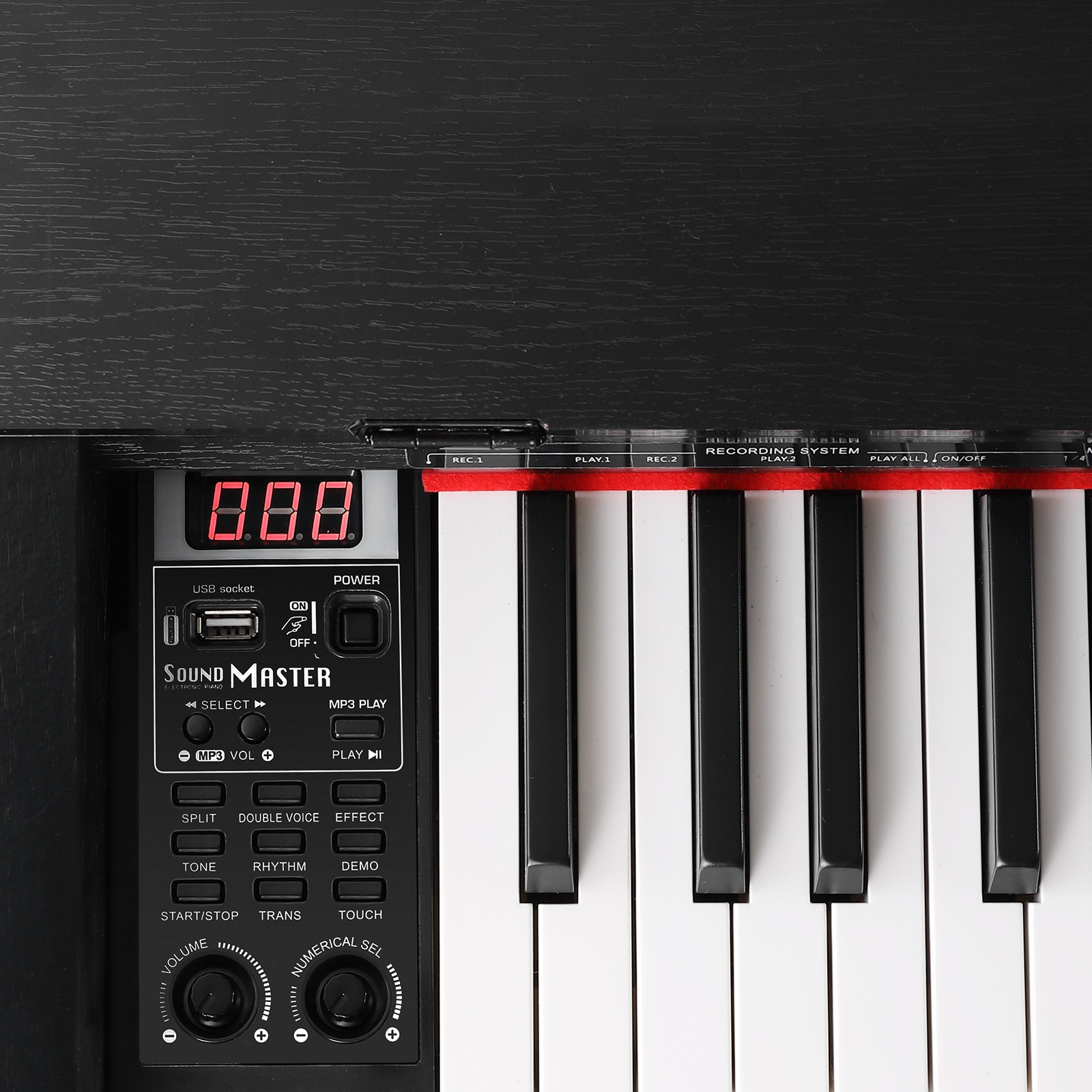 Black Full Size 88Key Weighted Hammer Action Digital Piano Keyboard with 3-Pedal