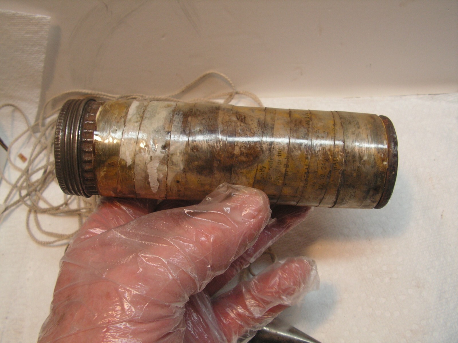 EMPTY NO MERCURY Vintage L.S. Starrett No. 87 Plumb Bob With Cord 27'