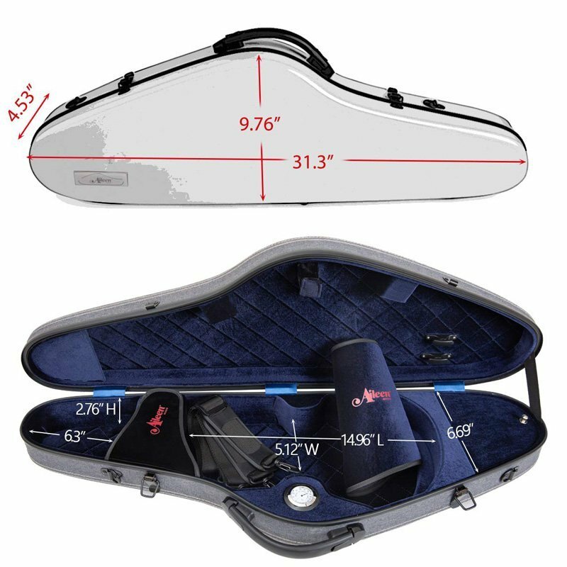 Violin Case, Ultra Light, Waterproof Case with Hydrometer, Aileen RED