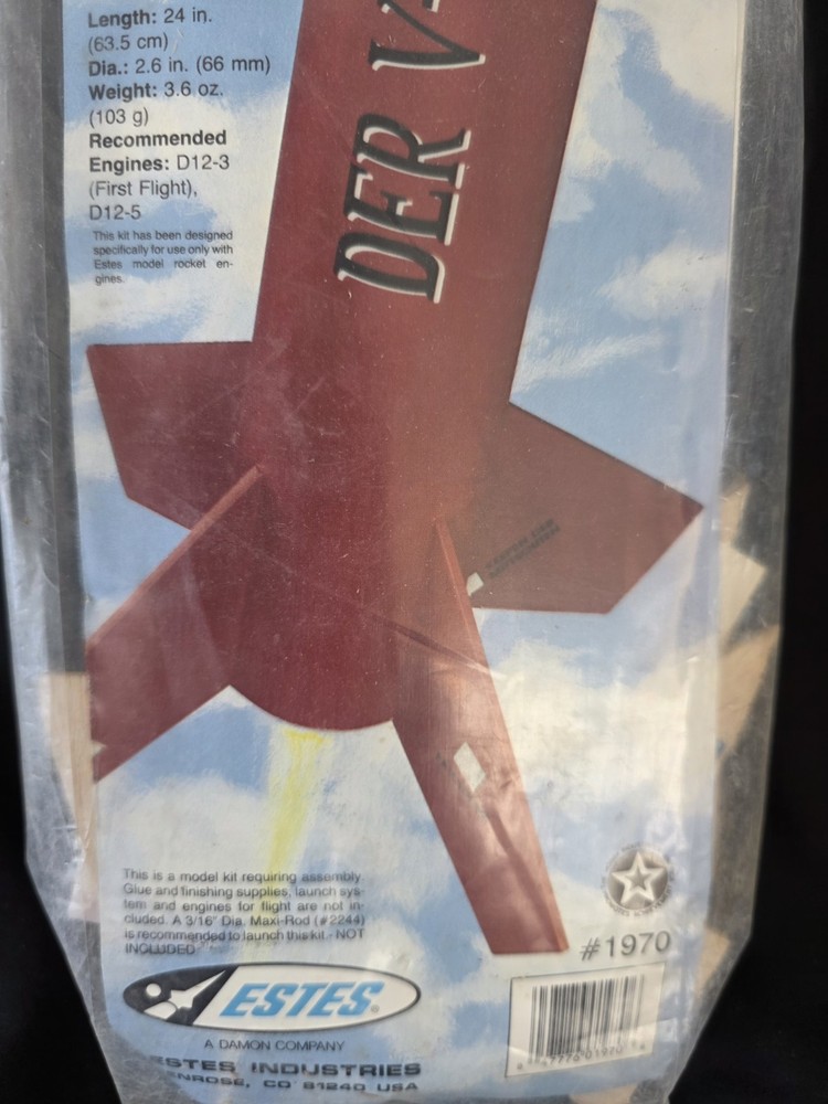 Vintage Estes Model Rocket V-3 #1970