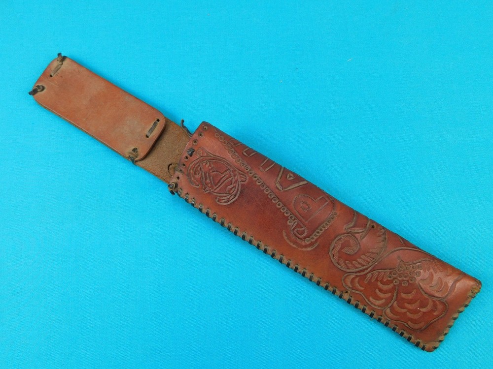Vintage US Custom Made Knife Dagger Leather Scabbard Sheath