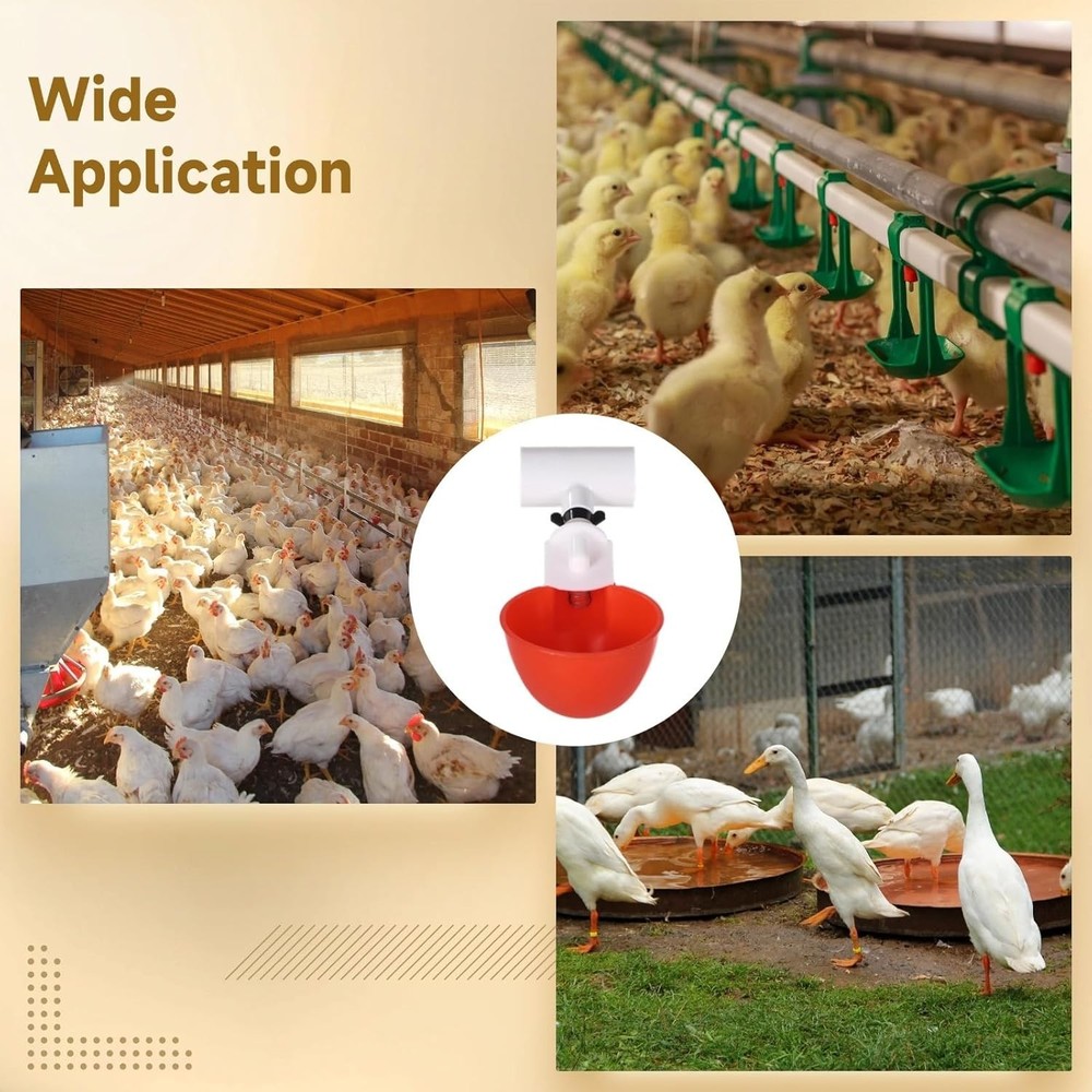 Automatic Chicken Waterer System - Complete PVC Pipelines Set with 8 Deep Drinki