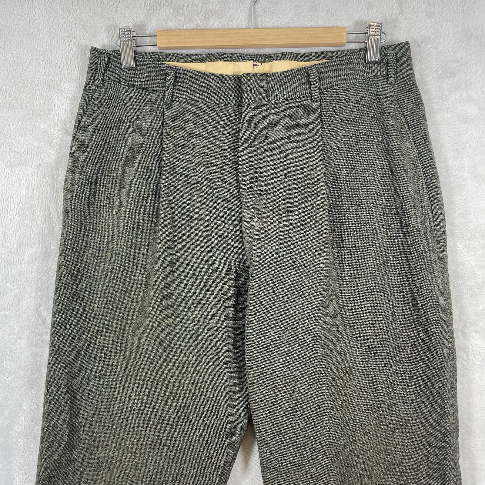Vtg 50s Drop Loop Wool Slacks Men’s 32x32 Pendleton Rockabilly Pants Pleated 40s