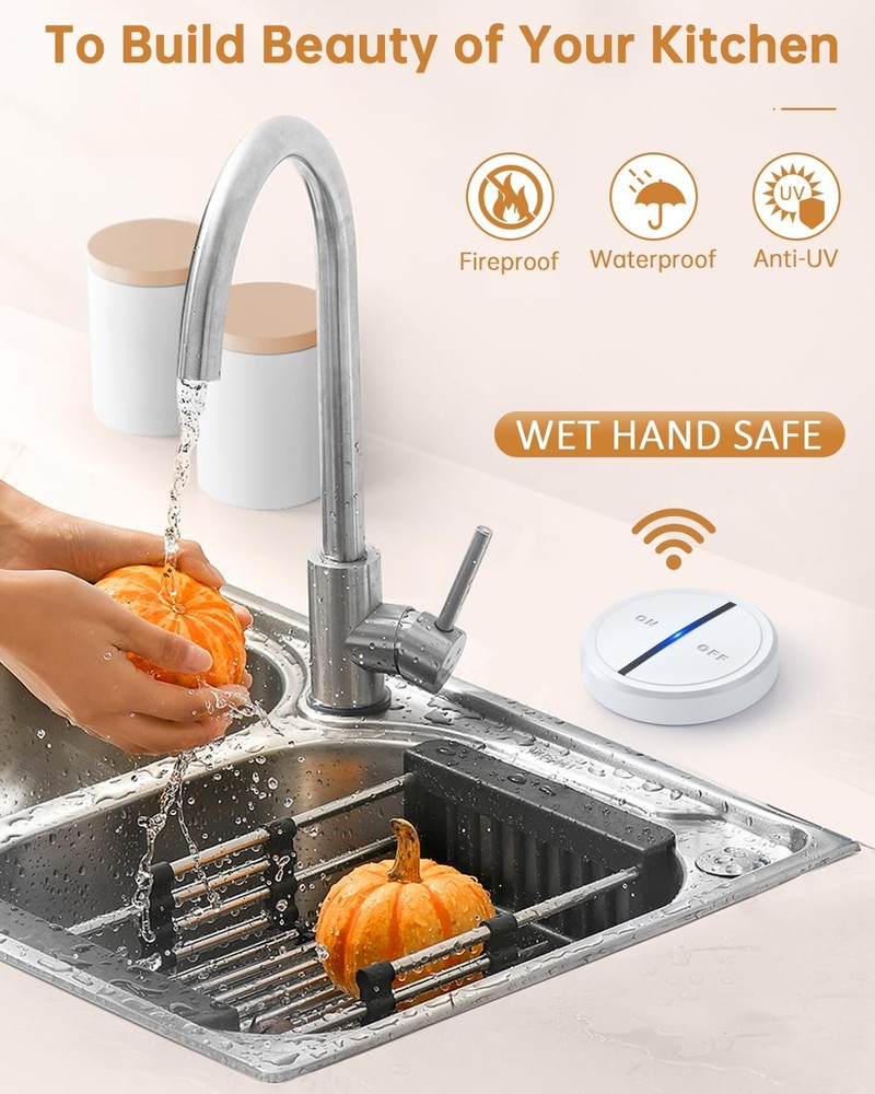 Garbage Disposal Wireless Switch Kit with Remote Control Outlet 500 Ft Range