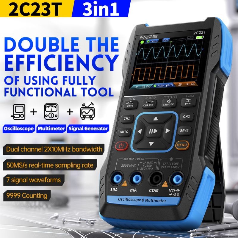 FNIRSI 2C23T 2C53T Digital Oscilloscope Multimeter Function Signal Generator